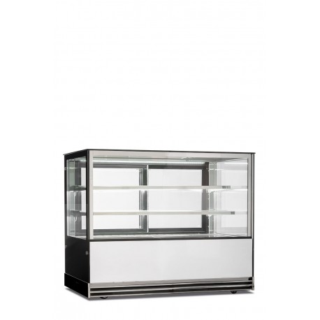 Vetrina pasticceria refrigerata ventilata acciaio e vetro porte vetro scorrevoli Lt 620 temp.+2°C/+10°C dim.mm.1500x740x1200h
