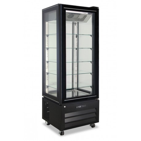 Vetrina pasticceria refrigerato nofrost acciaio e vetro 1 porta vetro Lt 319 temp.-22°C/-18°C dim.mm.650x650x1950h