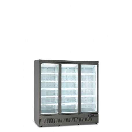 Armadio murale no frost 3 porte vetro luci led lt 1090 lamiera verniciata temp.-18°C/-22°C dim.mm.1880x760x2003h