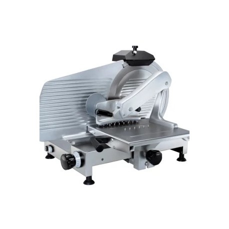 Affettatrice Verticale con piatto carne struttura in lega di alluminio Dim.diam.lama 370 mm. Dim.mm.590x715x580h