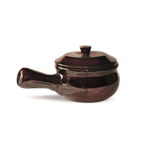 Casseruola 1 Manico Con Coperchio 10,5 cm Stoneware Marrone ST36102 Mps