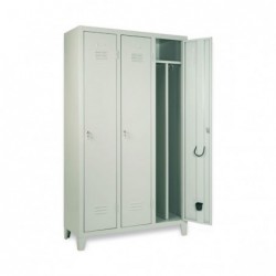 Armadietto spogliatoio in metallo 3 posti con divisorio asportabile cm. 103x50x180H.