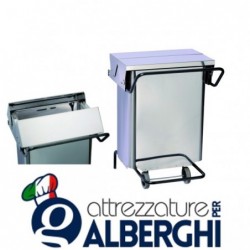 PATTUMIERA Contenitore mobile inox a pedale – apertura centrale/libro