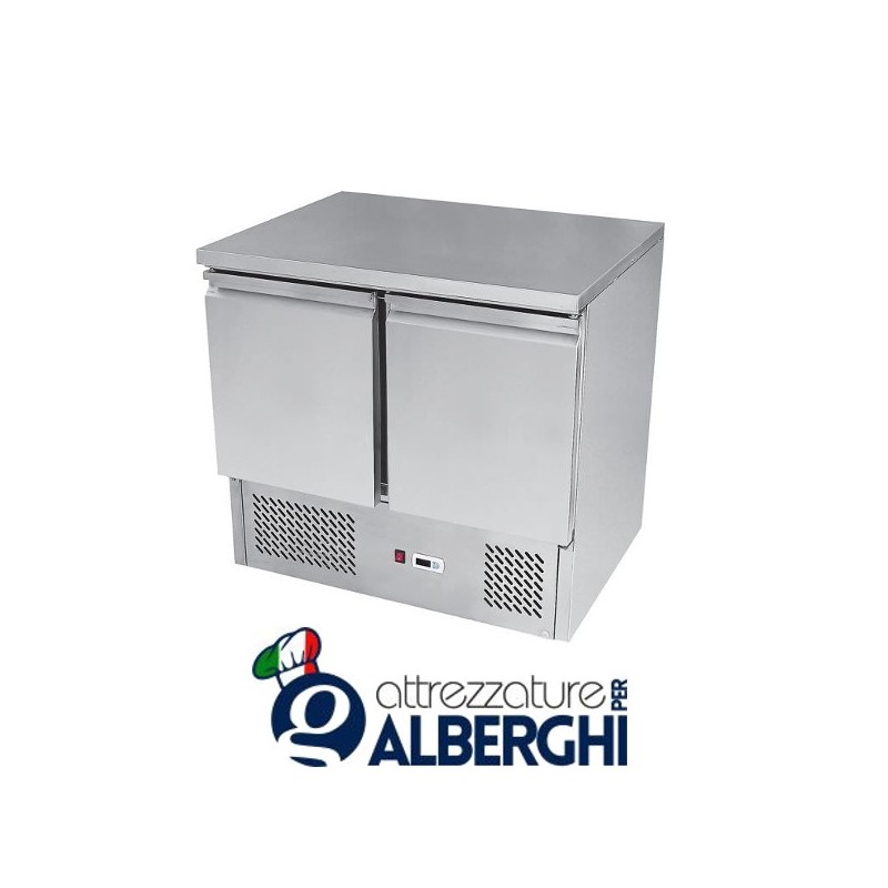 Tavolo frigo Saladette Refrigerato Acciaio Inox 2 porte &#8211; cm. 90x70x85h.