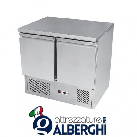 Tavolo frigo Saladette Refrigerato Acciaio Inox 2 porte - cm. 90x70x85h. professionale