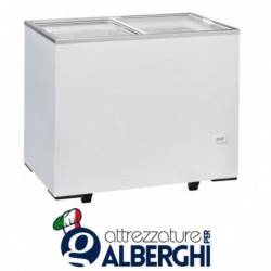 Congelatore a pozzetto freezer con top in vetro scorrevole Rea 2 cesti Capacità 261 lt Temperatura -13 / -23