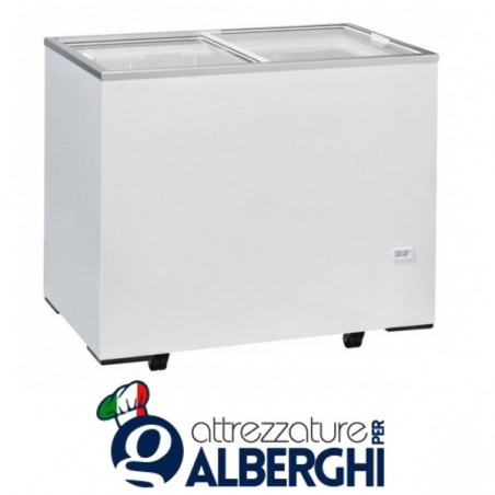 Congelatore a pozzetto freezer con top in vetro scorrevole Rea 2 cesti Capacità 261 lt Temperatura -13 / -23 professionale