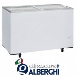 Congelatore a pozzetto freezer con top in vetro scorrevole Rea 3 cesti Capacità 355 lt Temperatura -13 / -23