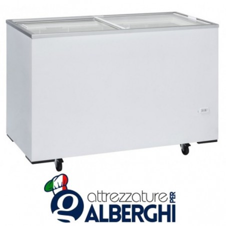 Congelatore a pozzetto freezer con top in vetro scorrevole Rea 3 cesti Capacità 355 lt Temperatura -13 / -23 professionale
