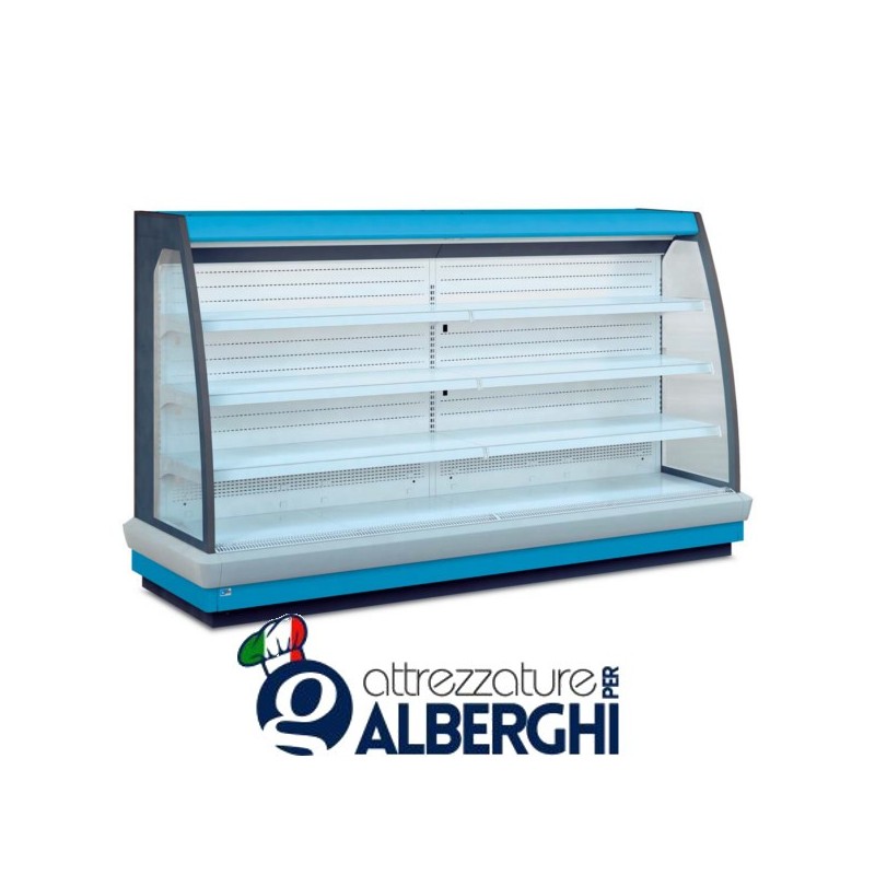 Espositore refrigerato per supermercato per prodotti refrigerati Dim. cm 203.5x77x151h Temp. 0/+4°C