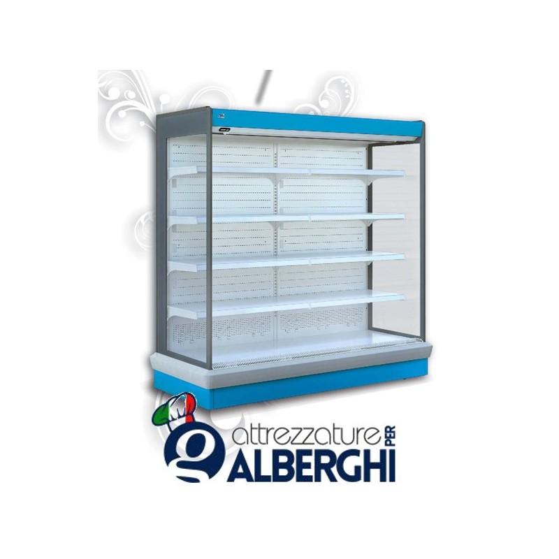 Espositore refrigerato per supermercato per prodotti refrigerati Dim. cm 203.5x87x204.5h Temp. +2/+4 °C