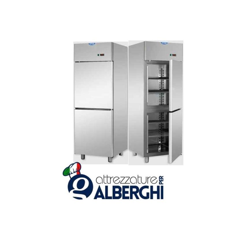 Armadio congelatore 600 litri monoblocco in Acciaio Inox con 2 sportelli temperatura -18/-22°C