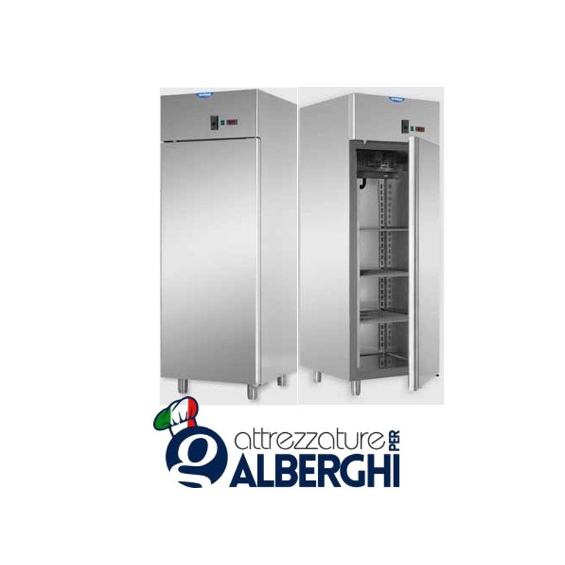 Armadio refrigerato statico 600 litri monoblocco in Acciaio Inox temperatura 0/+10°C