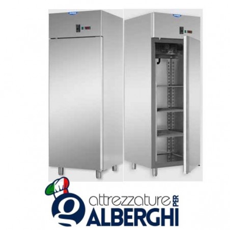 Armadio refrigerato statico 600 lt. monoblocco in Acciaio Inox temp 0/+10°C professionale Vetrina