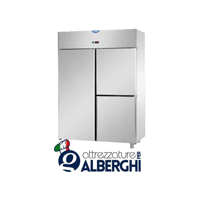 Armadio congelatore 1200 litri monoblocco in Acciaio Inox temperatura -18/-22°C con 1 porta e 2 sportelli