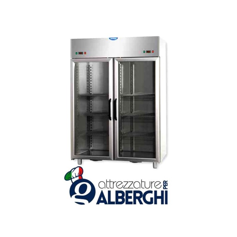 Armadio combinato refrigerato congelatore 1200 litri monoblocco in Acciaio Inox doppia temperatura TN+BT -18/-22 0/+10°C con 2 p