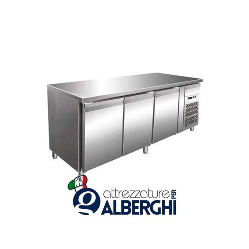 Tavolo refrigerato pasticceria ventilato in acciaio inox +2/+8°C Dim. 2020x800x850 mm