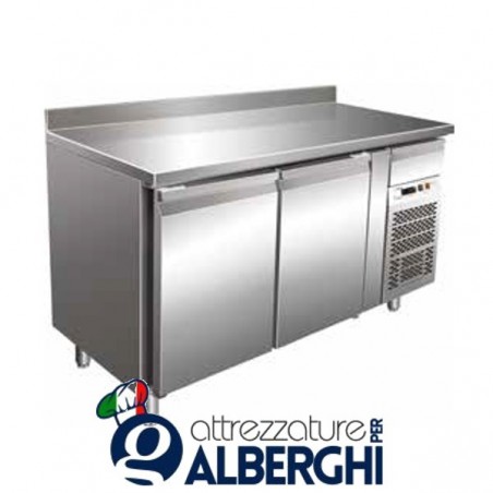 Tavolo refrigerato pasticceria ventilato in acciaio inox con alzatina Temp. +2/+8°C Dim. 1510x800x850/950 mm