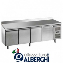Tavolo refrigerato congelatore gastronomia ventilato in acciaio inox con alzatina Temp. -18/-22°C Dimensioni 2230x700x850 mm