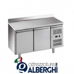 Tavolo refrigerato gastronomia ventilato in acciaio inox con alzatina Temp. -2/+8°C Dimensioni 1360x700x850 mm