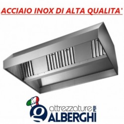 Cappa d’aspirazione acciaio inox centrale senza motore – Dimensioni cm 260x150x45h