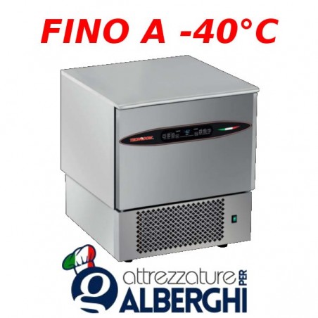 Abbattitore di temperatura in Acciaio Inox con controllo digitale con sensori Touch, per 5 teglie GN1/1 o 600x400 mm