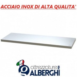 Ripiano intermedio – di fondo – di appoggio per tavolo armadiato aperto in acciaio inox 120x50x4 cm