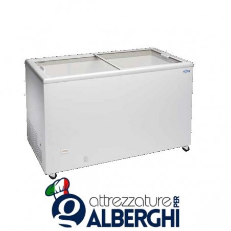 Congelatore conservatore orizzontale con vetri piani scorrevoli dimensioni 1063 x 670 x 895 mm professionale Vetrina