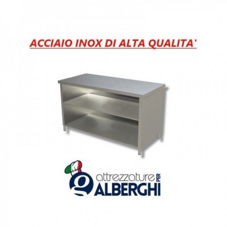Tavolo Armadiato In Acciaio Inox Con Ripiano – 100x60x85 cm professionale