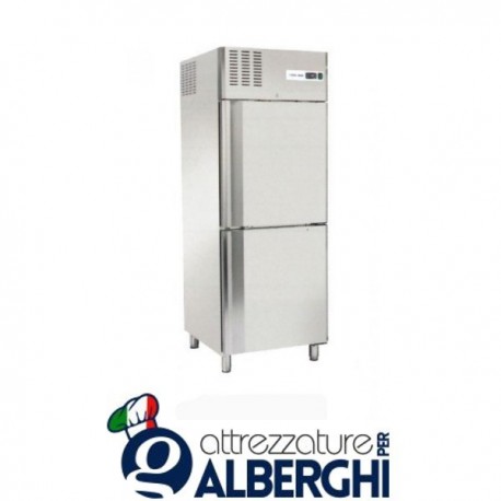 Armadio refrigerato frigo in acciaio inox 2 ante porta singola 550 Lt temp. -2/+8°C RCM640 professionale Vetrina