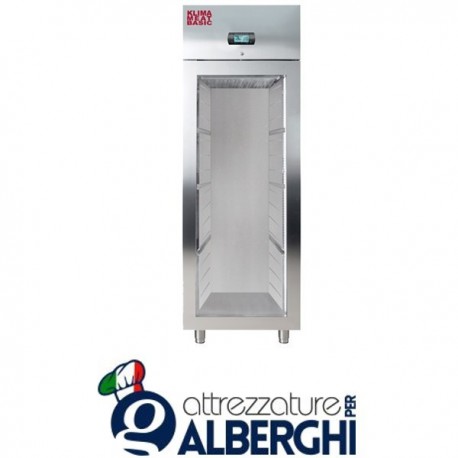 Armadio frigo stagionatore carne in acciaio inox digitale 1 anta vetro 700 Lt Temp. -2°/+5° C – QM700