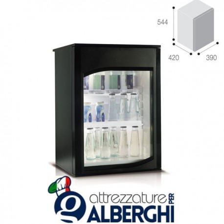 minibar frigo lt.40 da incasso porta vetro luce interna LED C420V professionale