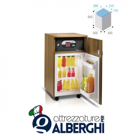 minibar frigo lt.40 completo di mobile vano non refrigerato luce interna LED C420B professionale