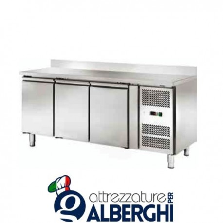 Tavolo Banco Refrigerato 3 Ante con Alzatina Temp -2°/+8°C Dim.cm 179,5x70x96h Professionale