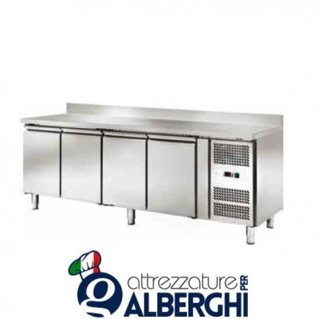 Tavolo Banco Refrigerato 4 Ante con Alzatina Temp -2°/+8°C Dim.cm 179,5x70x96h Professionale