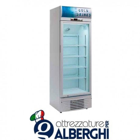Armadio Refrigerato Espositore per Bibite Statico 180W 285Lt. Temp. +2°/+10°C Dim.cm 59,5x60,5x190h Professionale