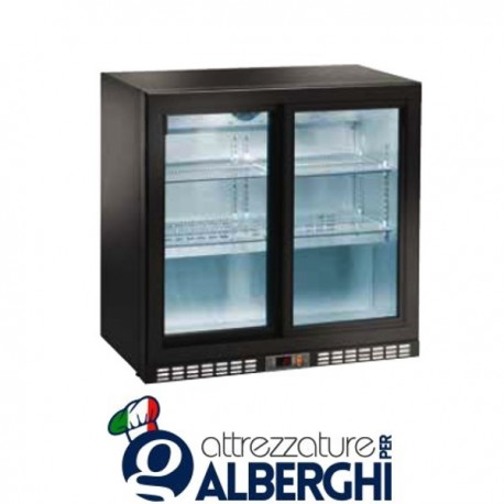 Armadio Refrigerato Espositore per Bibite 2 Ante 220W 210Lt. Temp. +2°/+8°C Dim.cm 90x52x90h Professionale